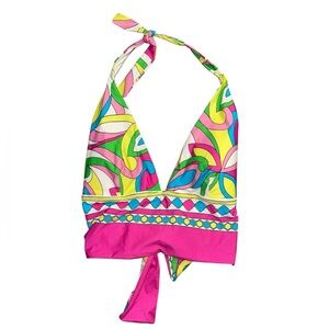 Tara Grinna NWT Colorful Fixed Band Halter Bikini Top